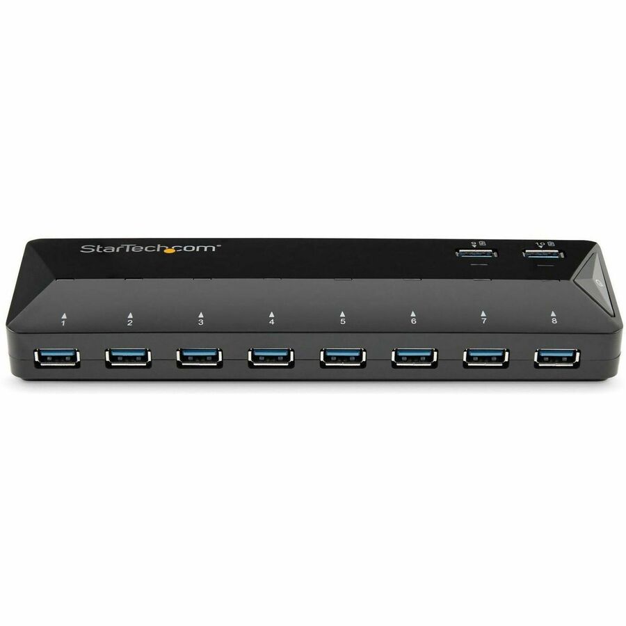 StarTech.com 10-Port USB 3.0 Hub with Charge and Sync Ports - 2 x 1.5A Ports - Desktop USB Hub and Fast-Charging Station — ST103008U2C