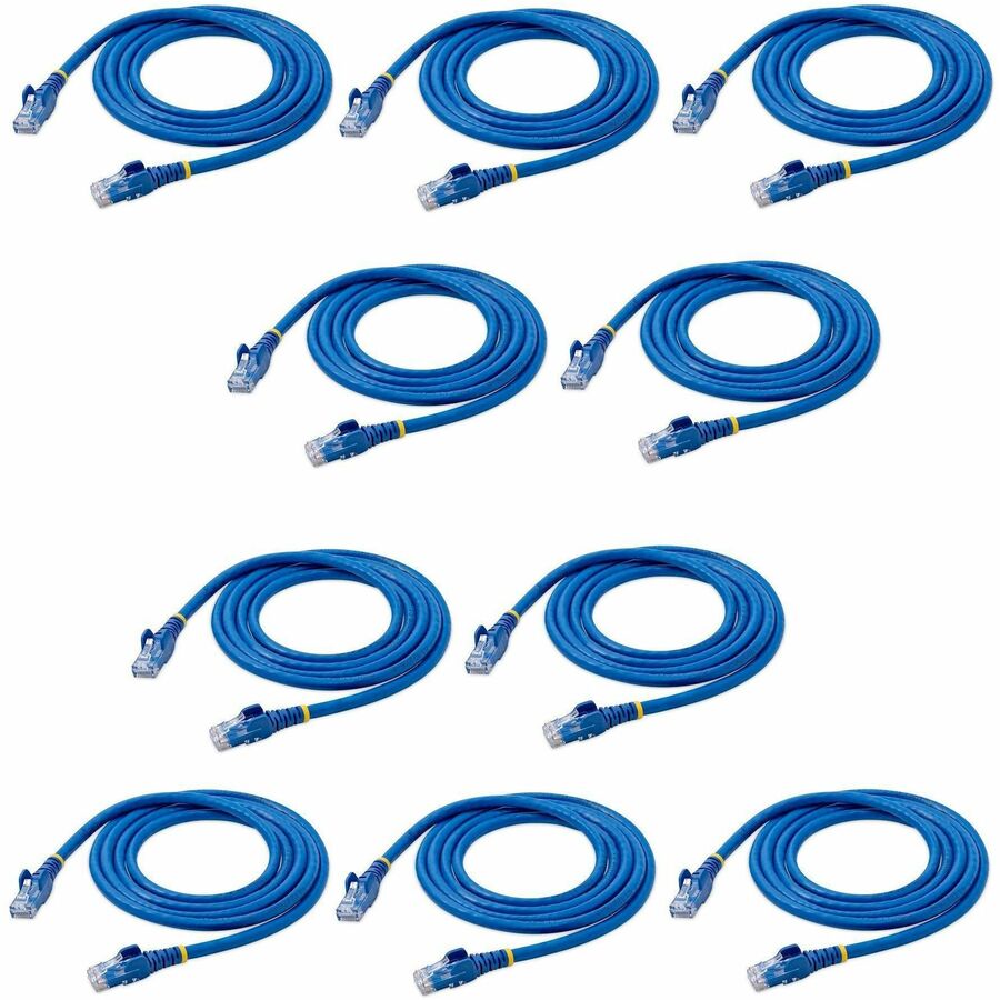 StarTech.com 5 ft. CAT6 Ethernet Cable - 10 Pack - ETL Verified - Blue CAT6 Patch Cord - Snagless RJ45 Connectors - 24 AWG - UTP — N6PATCH5BL10PK
