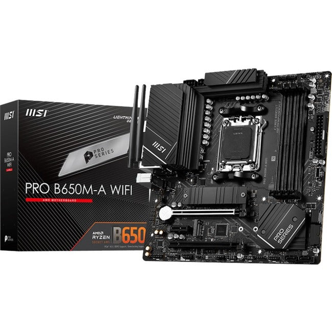 MSI B650M-A WIFI Desktop Motherboard - AMD B650 Chipset - Socket AM5 - Micro ATX — B650MAWIFI
