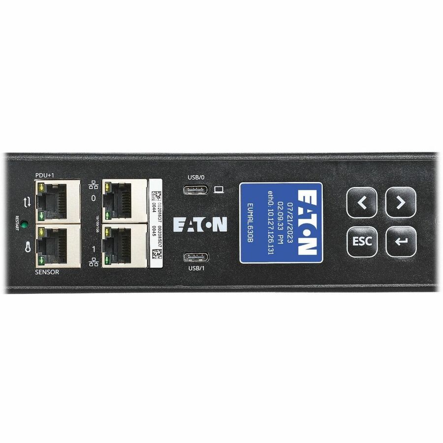 Eaton Single-Phase Managed Rack PDU G4, 208V, 20 Outlets, 24A, 5.8kW, L6-30 Input, 10 ft. Cord, 0U Vertical — EVMAL630B