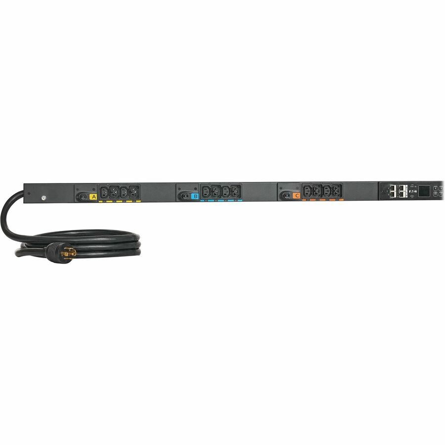 Eaton 3-Phase Managed Rack PDU G4, 120/208V, 24 Outlets, 24A, 8.6kW, L21-30 Input, 10 ft. Cord, 0U Vertical — EVMA2130A