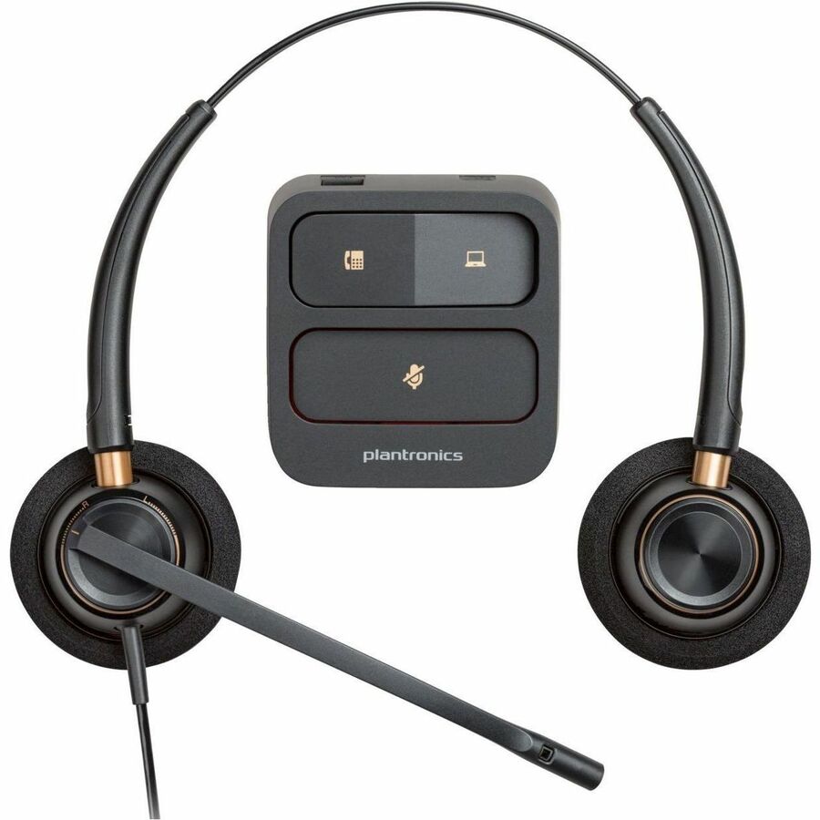 Poly EncorePro 520 with Quick Disconnect Binaural Headset TAA — 783P6AA#ABA