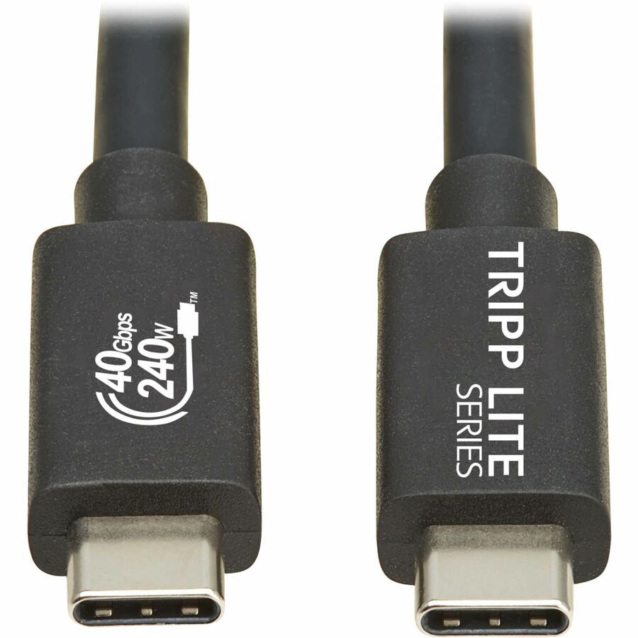 Eaton Tripp Lite Series USB4 40Gbps Cable (M/M) - USB-C, 8K 60 Hz, 240W EPR Charging, Black, 1.2 m (4 ft.) — U521-1P2M-BK