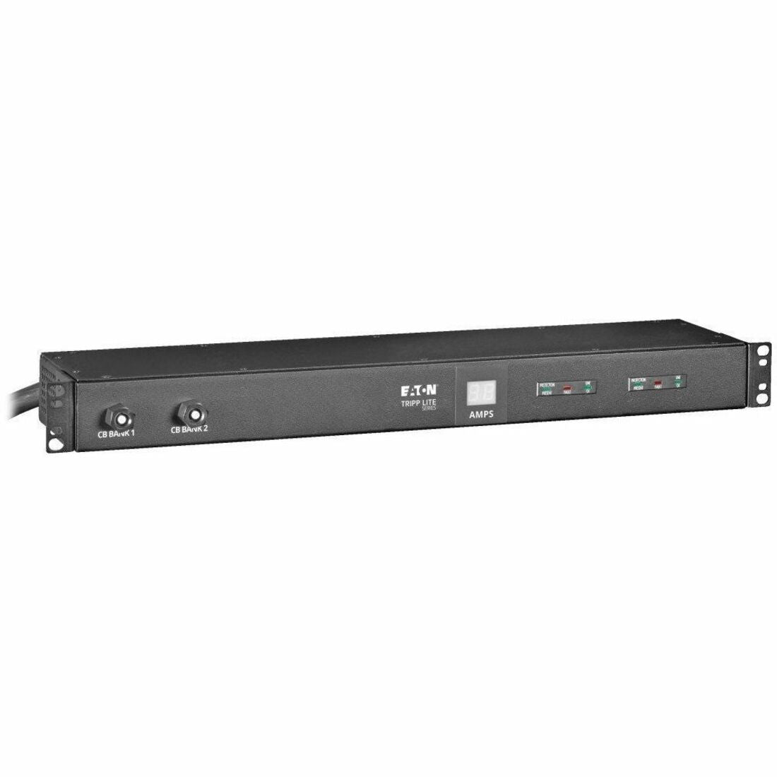 Eaton Tripp Lite Series 2.9kW Single-Phase Local Metered PDU with ISOBAR Surge Protection, 120V, 3840 Joules, 12 NEMA 5-15/20R Outlets, L5-30P Input, 15 ft. Cord, 1U Rack-Mount — PDUMH30-ISO