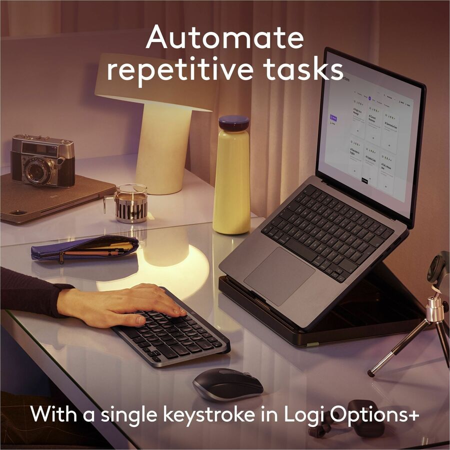 Logitech MX Keys Mini for Mac Minimalist Wireless Keyboard Compact, Bluetooth, Backlit Keys, USB-C, Fast - Space Gray — 920-012644