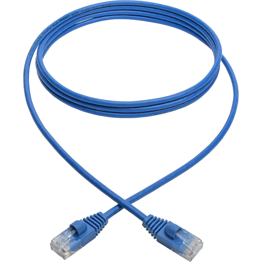 Eaton Tripp Lite Series Cat6a 10G Snagless Molded Slim UTP Ethernet Cable (RJ45 M/M), Blue, 6 ft. (1.83 m) — N261-S06-BL