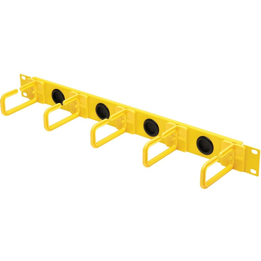 Eaton Tripp Lite Series Horizontal Cable Manager - Flexible Rings, Yellow, 1U — SRCABLERING1UFC