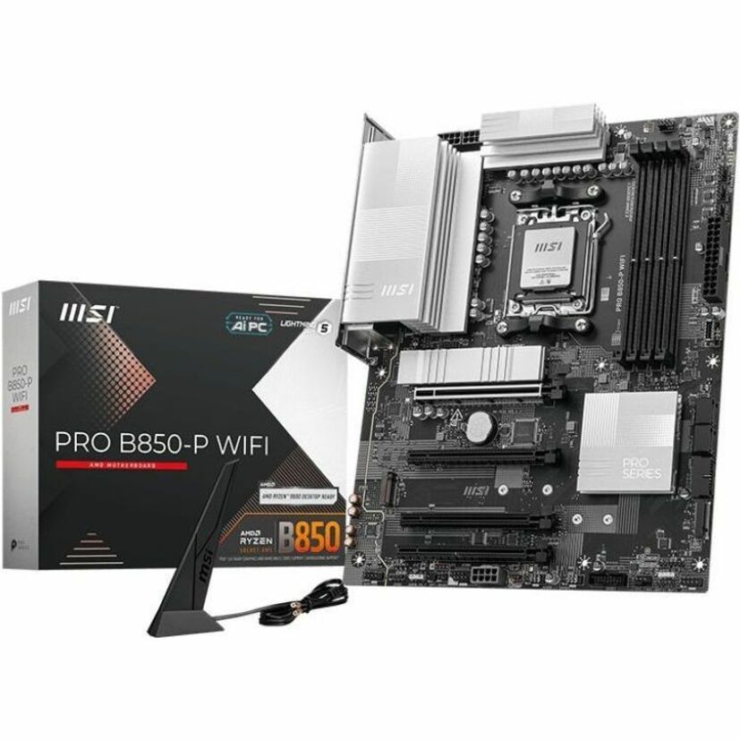 MSI Pro B850-P WIFI Gaming Desktop Motherboard - AMD B850 Chipset - Socket AM5 - ATX — PROB850PWIFI