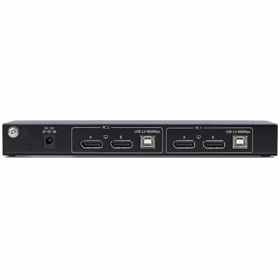 StarTech.com 2-Port Dual-Monitor DisplayPort KVM Switch with Dual View Video Matrix, 4K 60Hz, 4x USB Hub Ports, TAA Compliant — P2ADD121D-KVM-SWITCH