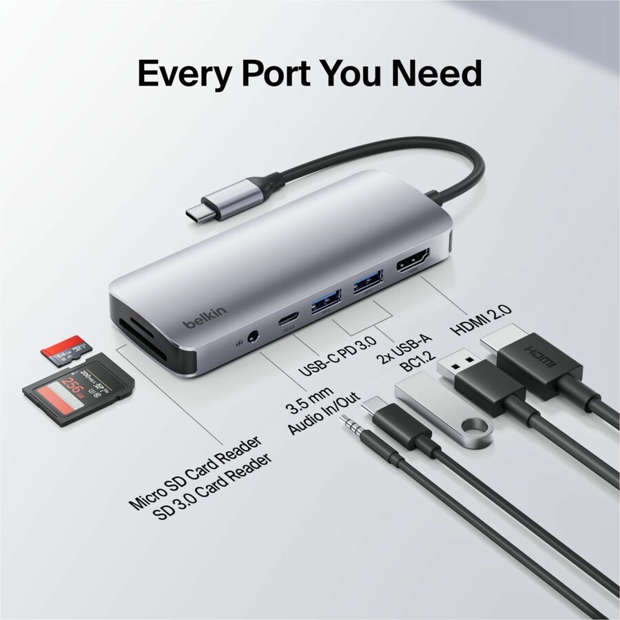 Belkin Connect USB-C 7-in-1 Multiport Hub Adapter — AVC009fqSGY-V2