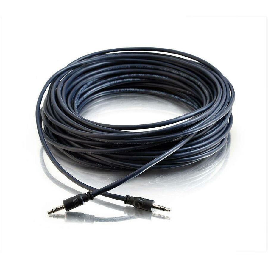 C2G 50ft 3.5mm Stereo Audio Cable with Low Profile Connectors - Plenum Rated - Aux Cable - M/M — 40518
