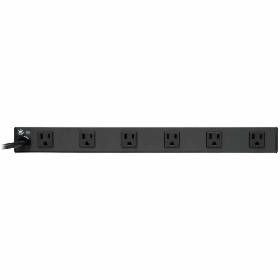 Eaton Tripp Lite Series 1U Rack-Mount Power Strip, 120V, 15A, 5-15P, 12 Right-Angle 5-15R Outlets (6 Front-Facing, 6 Rear-Facing), 15 ft. (4.57 m) Cord — RS-1215-RA