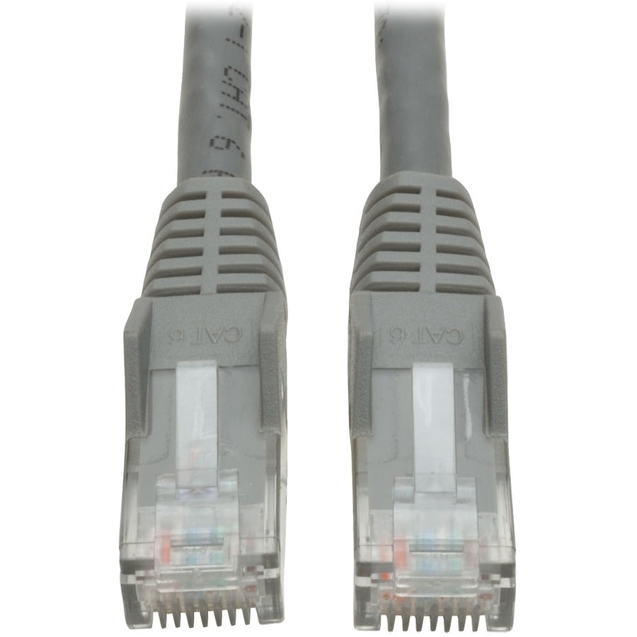 Eaton Tripp Lite Series Cat6 Gigabit Snagless Molded (UTP) Ethernet Cable (RJ45 M/M), PoE, Gray, 15 ft. (4.57 m) — N201-015-GY