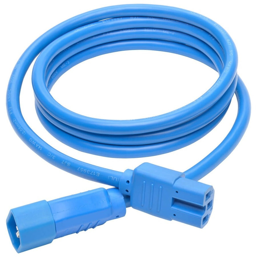 Eaton Tripp Lite Series Power Cord C14 to C15 - Heavy-Duty, 15A, 250V, 14 AWG, 6 ft. (1.83 m), Blue — P018-006-ABL