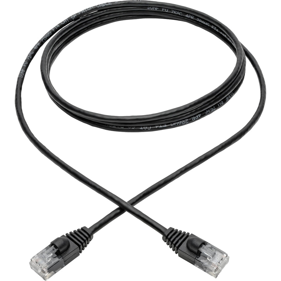Eaton Tripp Lite Series Cat6a 10G Snagless Molded Slim UTP Ethernet Cable (RJ45 M/M), Black, 6 ft. (1.83 m) — N261-S06-BK