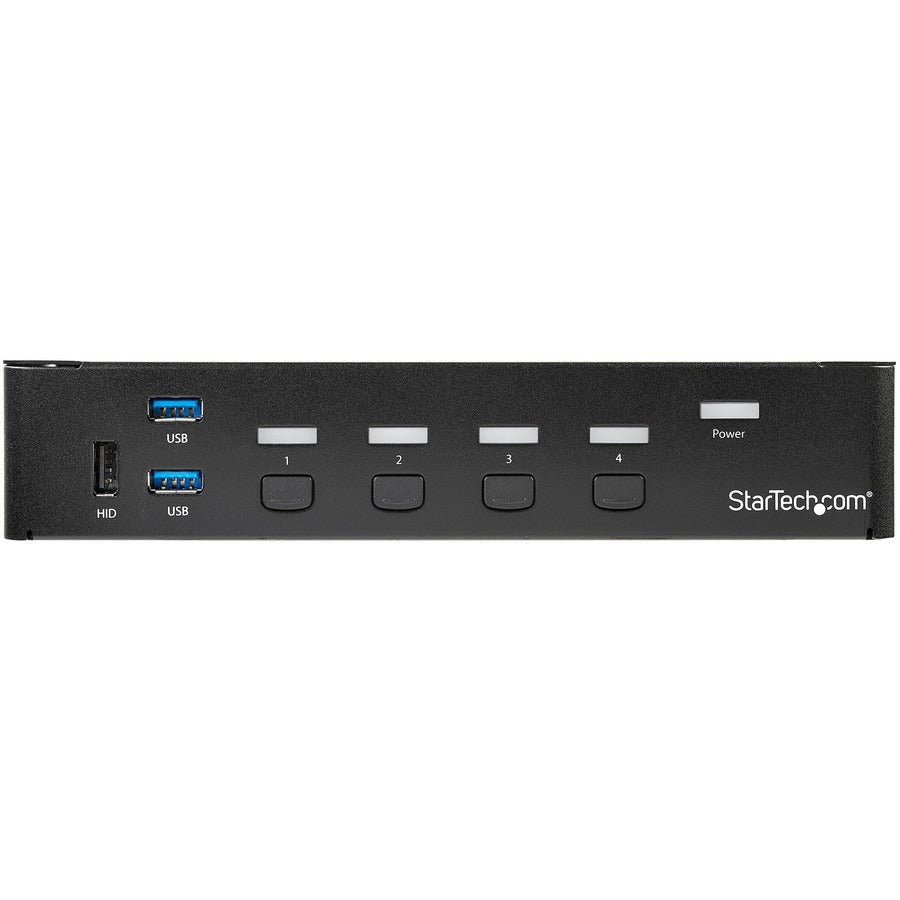 StarTech.com 4-Port DisplayPort KVM Switch - DP KVM Switch with Built-in USB 3.0 Hub for Peripherals - 4K 30 Hz — SV431DPU3A2