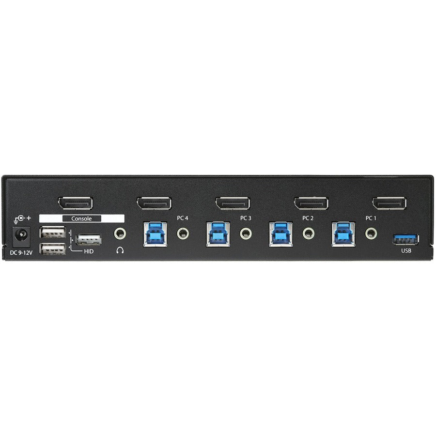StarTech.com 4-Port DisplayPort KVM Switch - DP KVM Switch with Built-in USB 3.0 Hub for Peripherals - 4K 30 Hz — SV431DPU3A2
