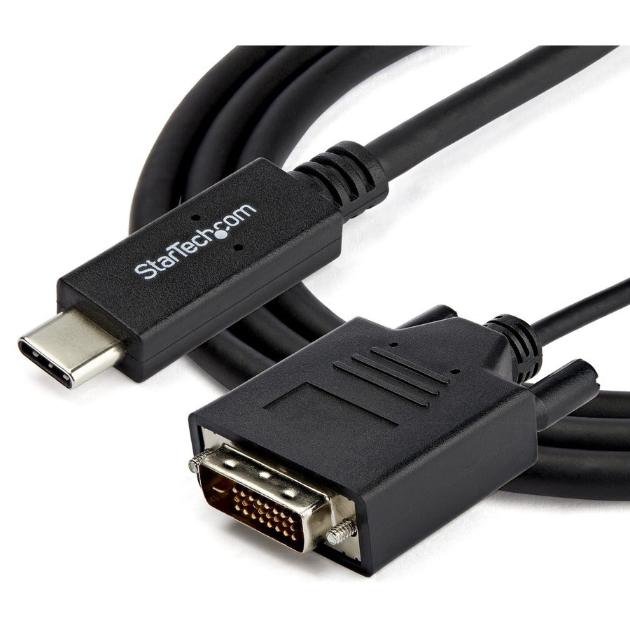 StarTech.com 3.3 ft / 1 m USB-C to DVI Cable - USB Type-C Video Adapter Cable - 1920 x 1200 - Black — CDP2DVIMM1MB