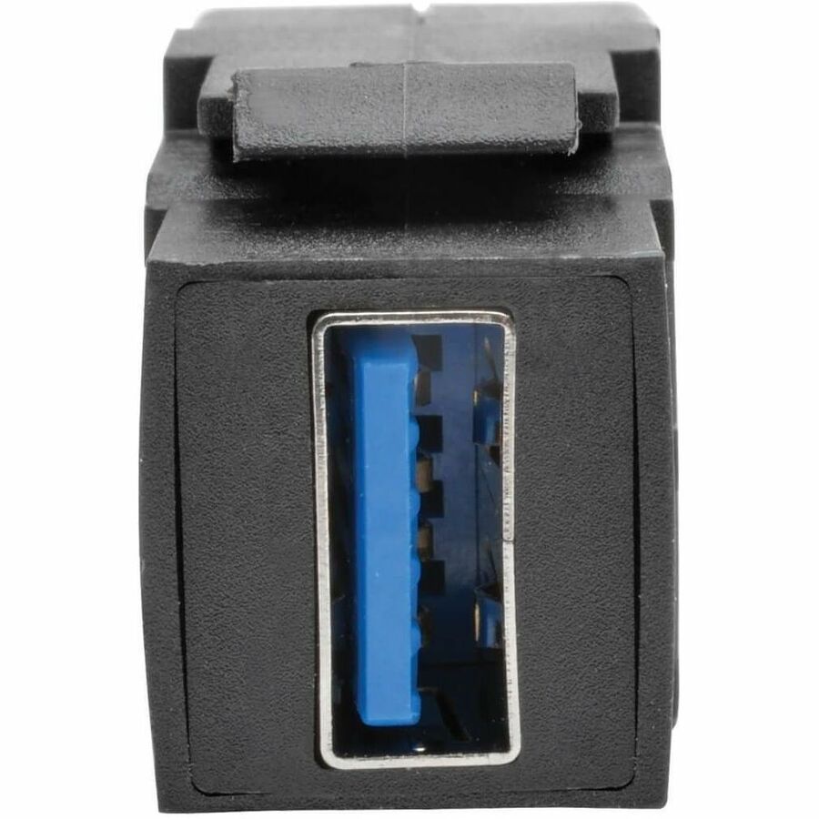 Eaton Tripp Lite Series USB 3.0 All-in-One Keystone/Panel Mount Coupler Cable (F/F), Angled Connector, Black, 1 ft. (0.31 m) — U325-001-KPA-BK