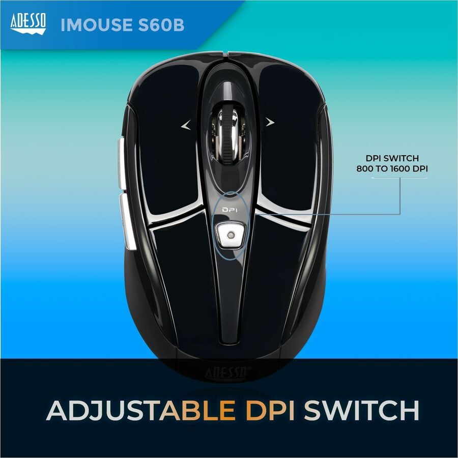 Adesso iMouse S60B 2.4 GHz Wireless Programmable Nano Mouse — iMouse S60B