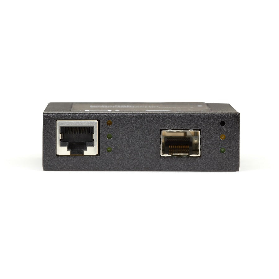 Black Box Gb ETH PoE+ MED CONV 10/100/1000-Mbps COP to 1000-Mbps FBR SFP — LPS535A-SFP