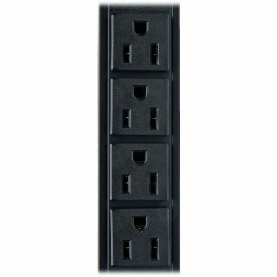 Eaton Tripp Lite Series 1.5kW Single-Phase Local Metered PDU, 100-127V Outlets (8 5-15R), 5-15P, 15 ft. (4.57 m) Cord, 0U Vertical, 24 in. — PDUMV15-24