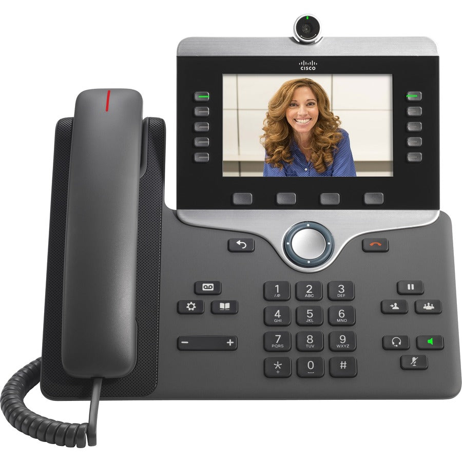 Cisco 8845 IP Phone - Corded/Cordless - Corded - Bluetooth - Wall Mountable, Tabletop - Charcoal - TAA Compliant — CP-8845-3PW-NA-K9=