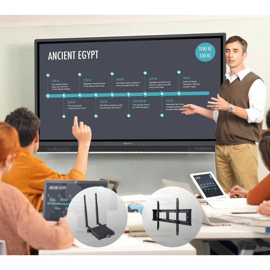 ViewSonic ViewBoard IFP6552-E1 - 4K Interactive Display with WiFi Adapter and Fixed Wall Mount - 400 cd/m2 - 65" — IFP6552-E1
