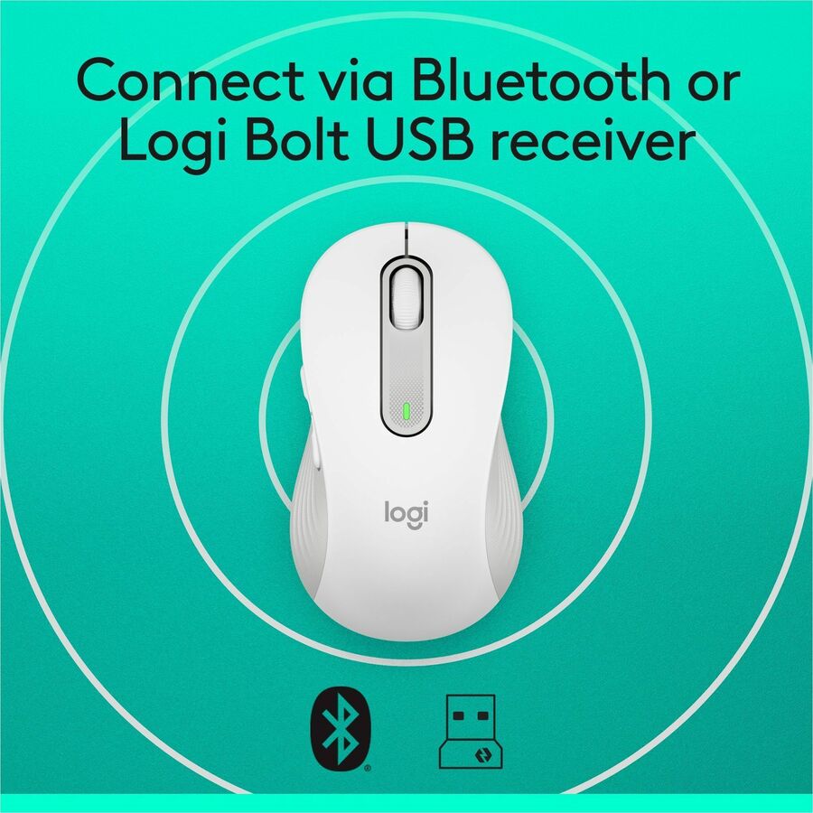 Logitech Signature M650 Wireless Mouse - For Small to Medium Sized Hands, 2-Year Battery, Silent Clicks, Off-white — 910-006252