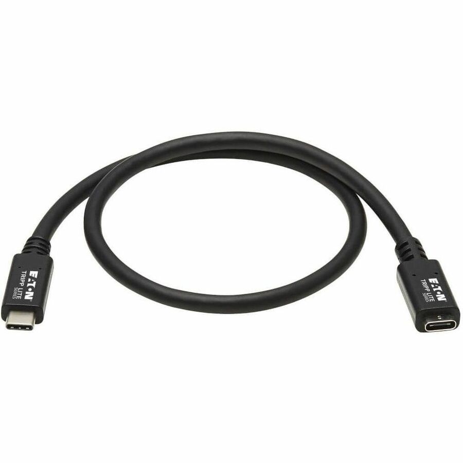Eaton Tripp Lite Series USB-C Extension Cable (M/F) - USB 3.2 Gen 2 (10Gbps), Thunderbolt 3 Compatible, Black, 20 in. (0.5 m) — U421-20N-G2