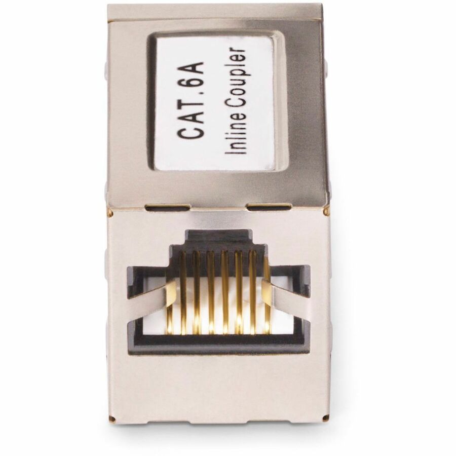 StarTech.com Shielded RJ45 Coupler, Inline Cat6a Coupler, Female to Female (F/F) T568B Pinout, Shielded Ethernet Cable Extension — IN-CAT6A-COUPLER-S1