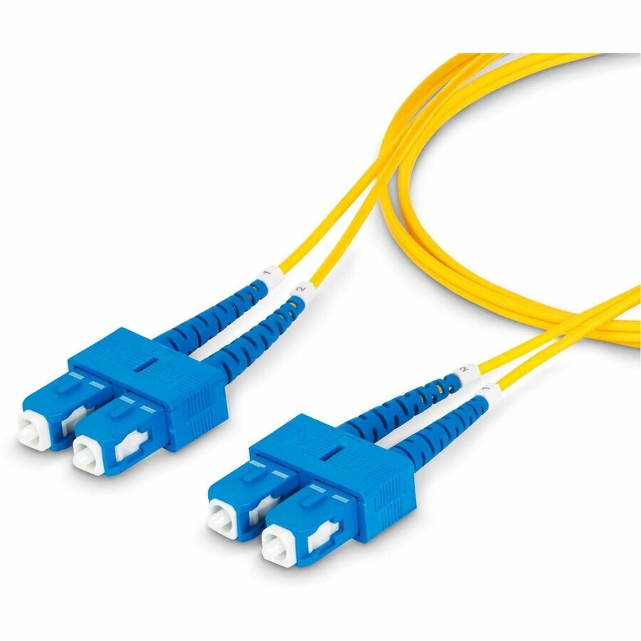 StarTech.com 1m (3.3ft) SC to SC (UPC) OS2 Single Mode Duplex Fiber Optic Cable, 9/125, 40G/100G, Low Insertion Loss, LSZH Jumper Cord — SMDOS2SCSC1M