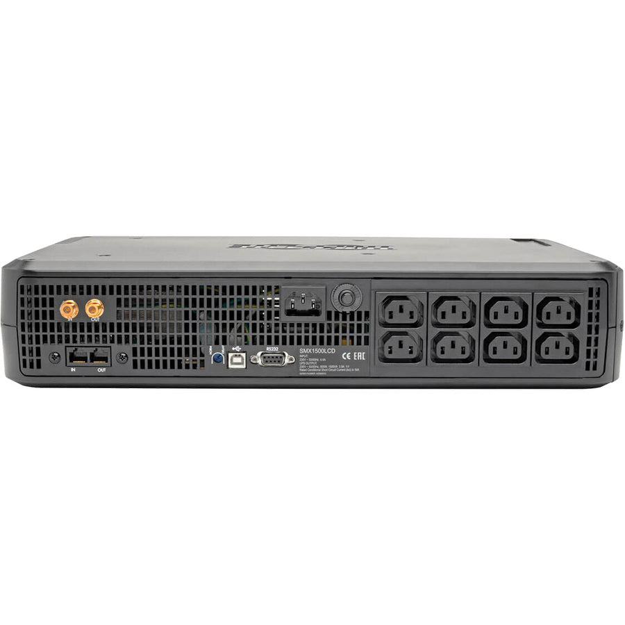 Eaton Tripp Lite Series 1500VA 900W Line-Interactive UPS - 8 C13 Outlets, AVR, 230V, 50/60 Hz, USB, DB9, LCD, 2U Rack/Tower — SMX1500LCD