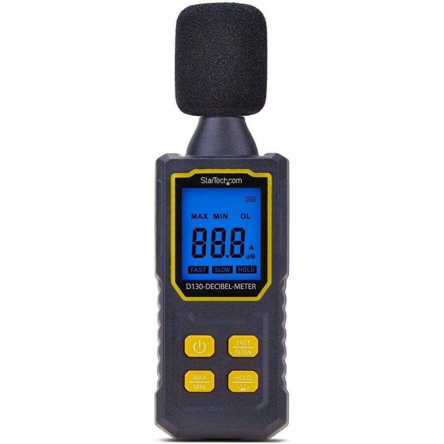 StarTech.com Handheld Digital Sound Meter w/Large LCD, Noise/Decibel Level Reader for Server Rooms/Offices, Audio Monitor, 30-130dBA Range — D130-DECIBEL-METER