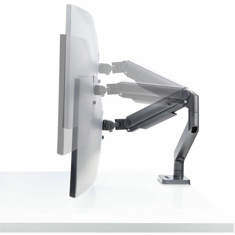 StarTech.com Monitor Desk Mount for up to 49in 32:9 Ultrawide Curved Screen, Mechanical Spring Arm, C-Clamp/Grommet, Max Weight 44lb/20kg — H1M1AG1-MONITOR-ARM
