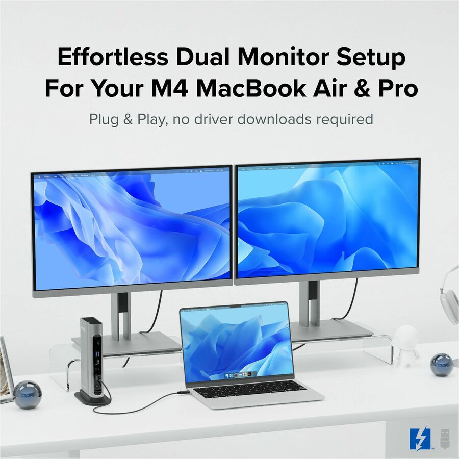 Plugable 16-in-1 Thunderbolt 4 Dock with 100W Charging, 4K Quad Monitor Setup for Thunderbolt 4 Windows Laptops — TBT4-UDZ
