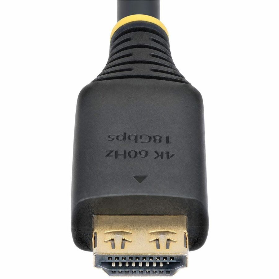 StarTech.com 15ft (4.5m) High Speed HDMI Cable with Gripping Connectors, 4K 60Hz/1440p 144Hz, 18Gbps, UHD HDMI 2.0 Cord, TPE Jacket — HDMI2-CABLE-GRIP-15F