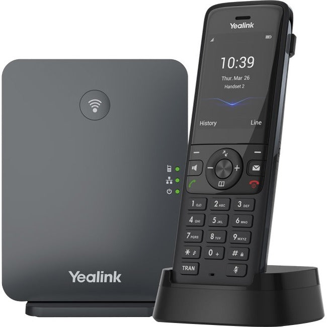 Yealink W78P IP Phone - Cordless - Corded - DECT, Bluetooth - Desktop, Wall Mountable - Black, Classic Gray — 1302026