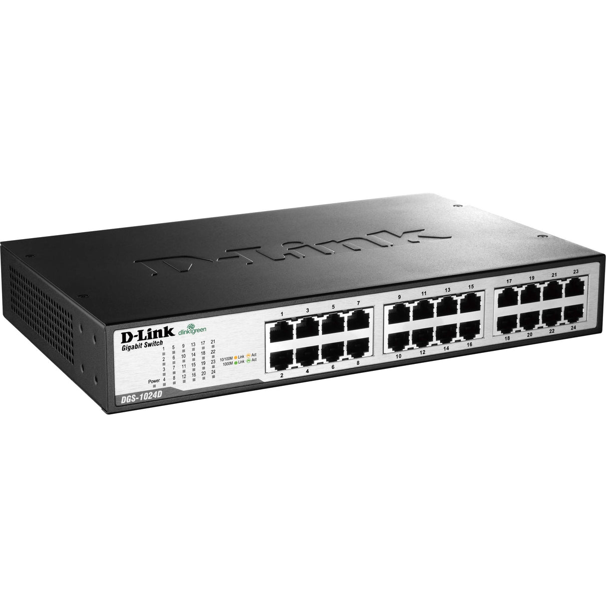 D-Link DGS-1024D 24-Port Gigabit Unmanaged Metal Desktop or Rackmount Switch — DGS-1024D