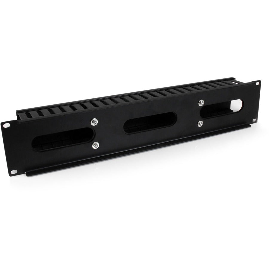 StarTech.com 2U Horizontal Finger Duct Rack Cable Management Panel with Cover — CMDUCT2U