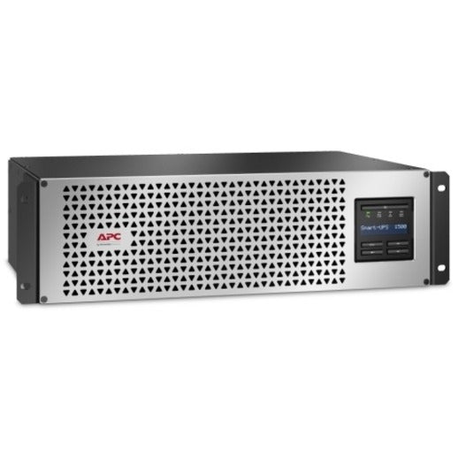 APC Smart-UPS, Line Interactive, 1500VA, Lithium-ion, Rackmount 3U, 120V, 6x NEMA 5-15R outlets, SmartConnect Port+SmartSlot, Short Depth, AVR, LCD — SMTL1500RM3UC