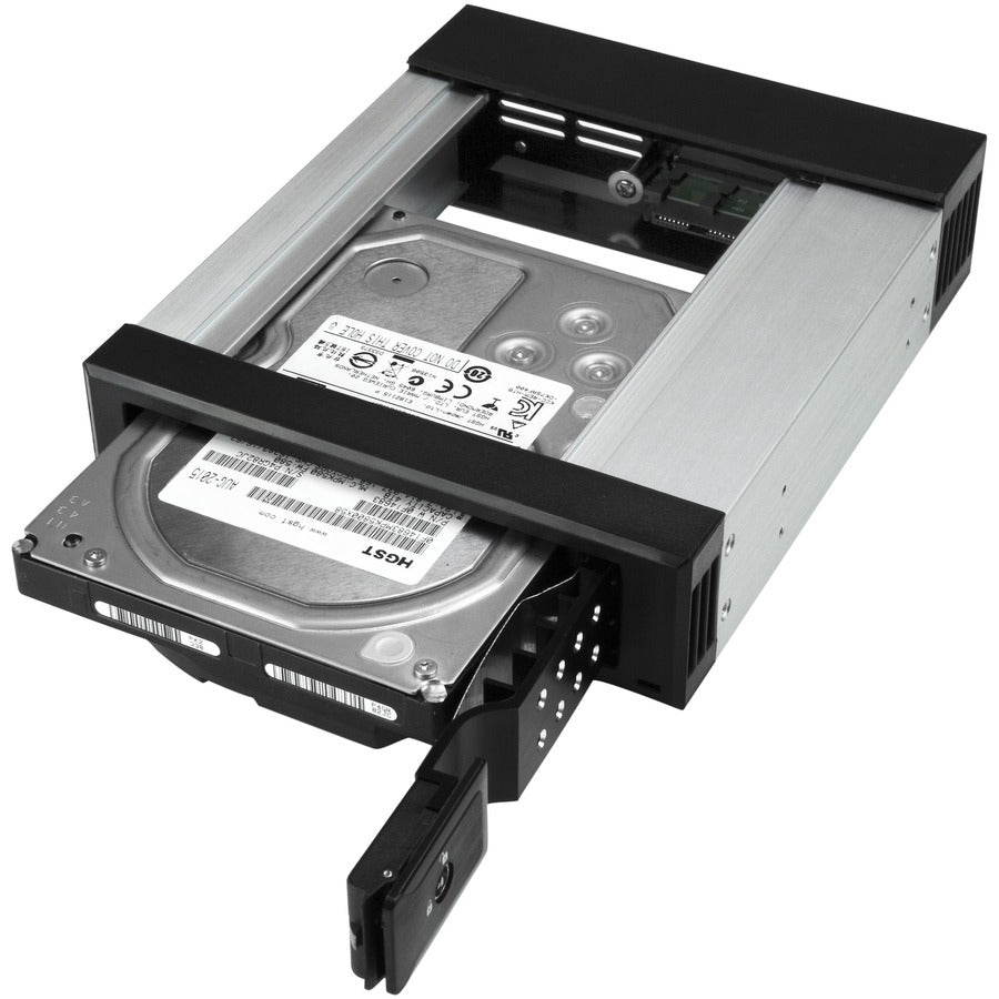 StarTech.com 5.25 to 3.5 Hard Drive Hot Swap Bay - Trayless - Aluminum - For 3.5" SATA/SAS Drives - Front Mount - SAS/ SATA Backplane — HSB1SATSASBA