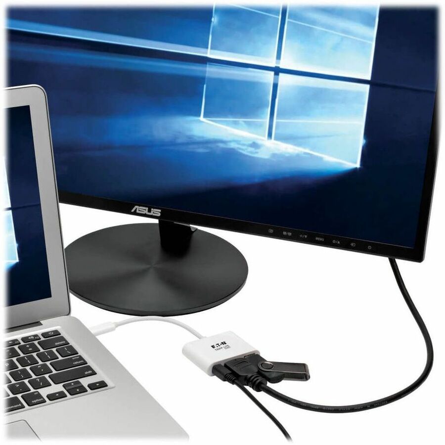 Eaton Tripp Lite Series USB-C to HDMI Adapter with USB 3.x (5Gbps) Hub Port and PD Charging, HDCP, White — U444-06N-HU-C