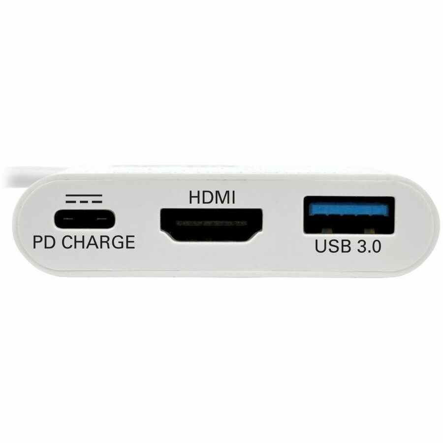 Eaton Tripp Lite Series USB-C to HDMI Adapter with USB 3.x (5Gbps) Hub Port and PD Charging, HDCP, White — U444-06N-HU-C