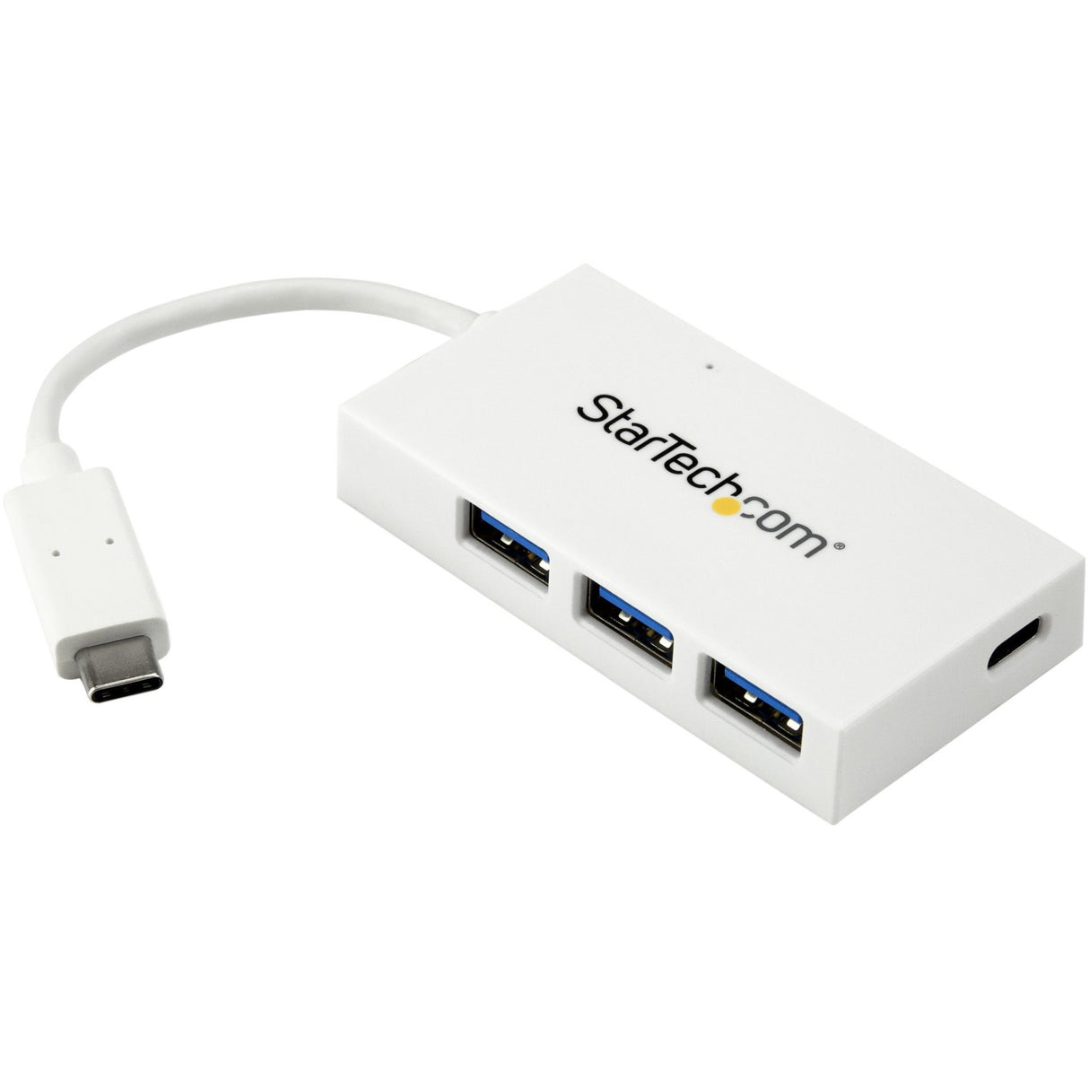 StarTech.com 4 Port USB C Hub with 1x USB-C & 3x USB-A (SuperSpeed 5Gbps) - USB Bus Powered - Portable/Laptop USB 3.0 Type-C Hub - White — HB30C3A1CFBW
