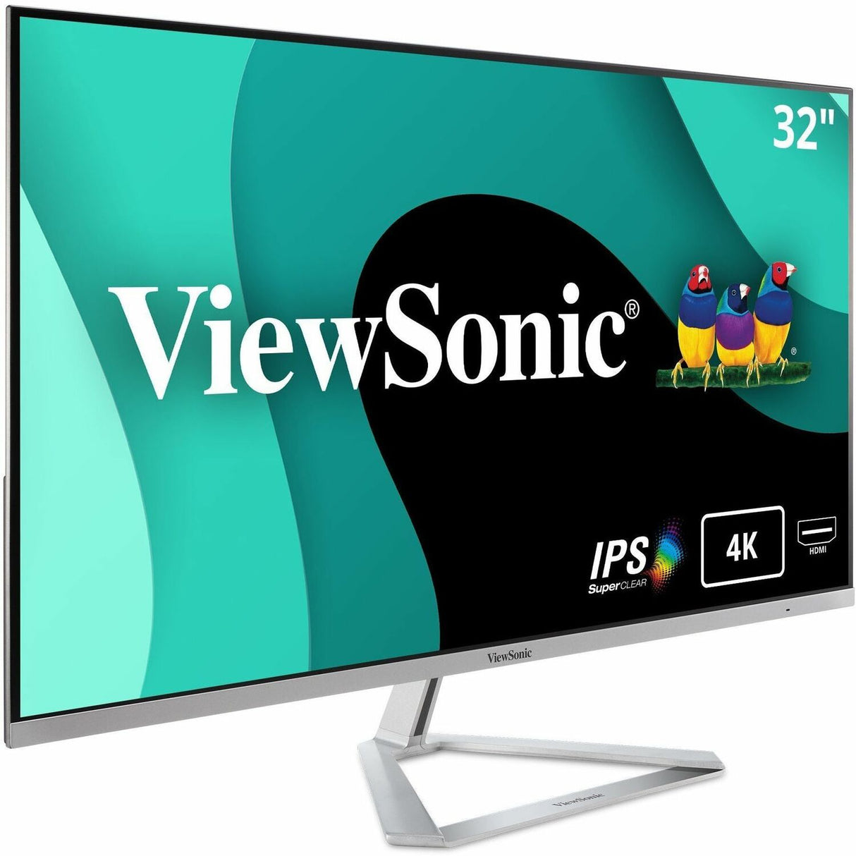 ViewSonic VX3276-4K-MHD 32 Inch 4K UHD Monitor with Ultra-Thin Bezels, HDR10 HDMI and DisplayPort for Home and Office — VX3276-4K-MHD