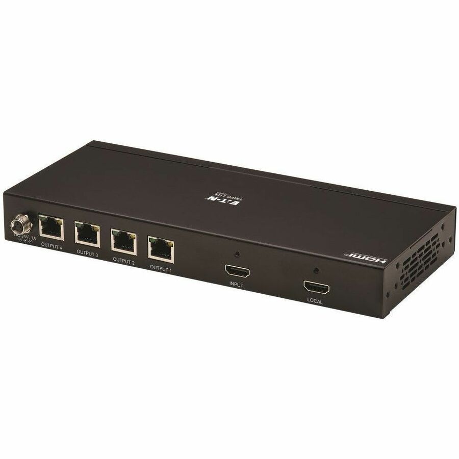 Eaton Tripp Lite Series 4-Port HDMI over Cat6 Extender Kit, Splitter/3x Pigtail Receivers - 4K 60 Hz, HDR, 4:4:4, PoC, 230 ft. (70.1 m), TAA — B127A-004-BHPH3