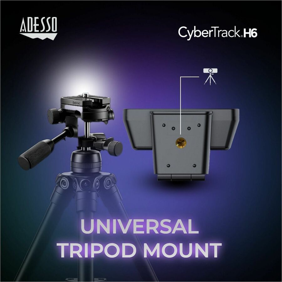 Adesso CyberTrack H6 4K Ultra HD Webcam - 8 Megapixel - 30 fps - USB 2.0 - Fixed Focus - Tripod mount - Privacy shutter — CYBERTRACK H6