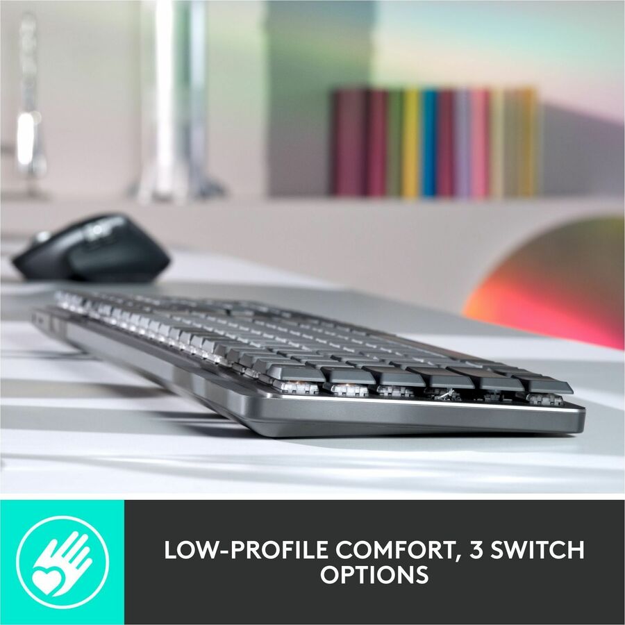 Logitech MX Mechanical Wireless Illuminated Performance Keyboard, Linear Switches, Backlit Keys, Bluetooth — 920-010548