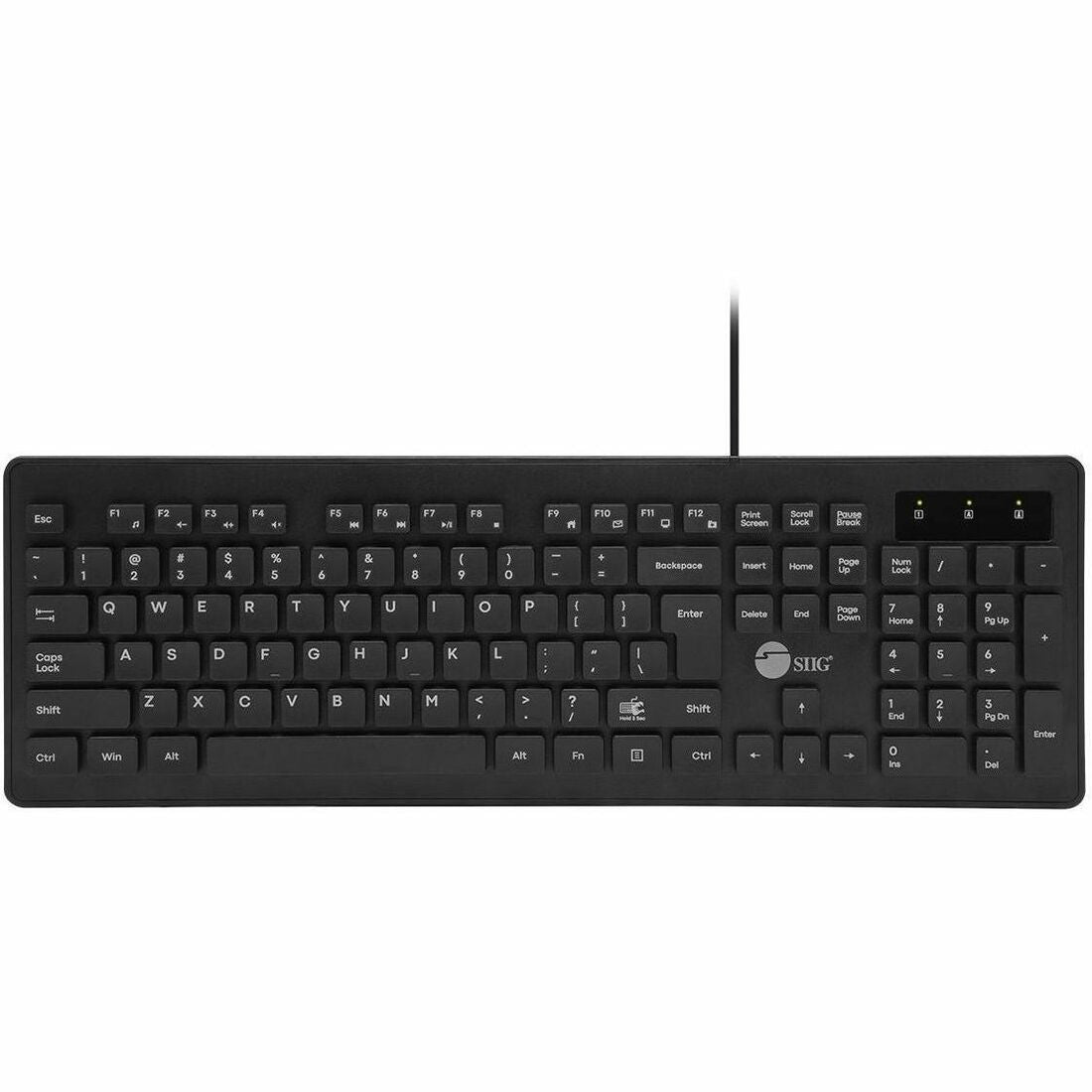 SIIG Industrial Grade Washable & Dustproof USB Multimedia Keyboard — JK-US0U11-S1
